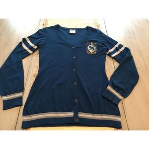 Harry Potter Blue Ravenclaw Cardigan Academic Varsity Stripe Sz S Hot Topic